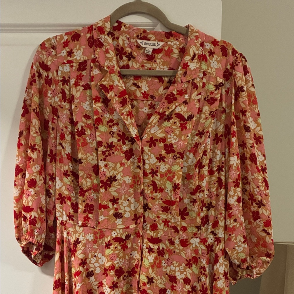 Nannette Floral Pink and Red Dress